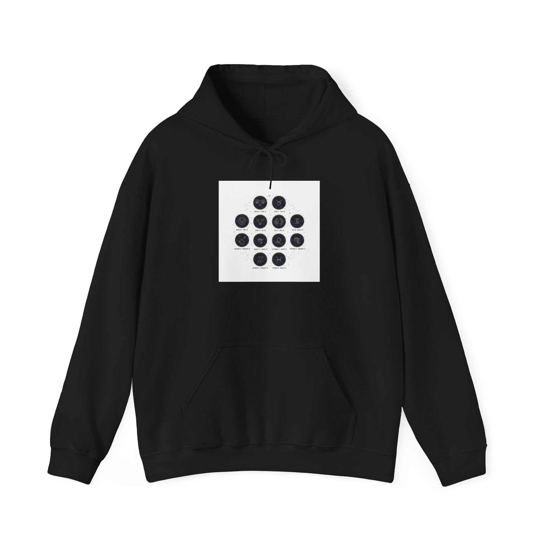 Minimal Constellation Grid Hoodie | Astrological Zodiac, Metallic Dot Galaxy