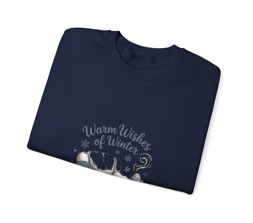 Cozy Winter Sweatshirt with 'Warm Wishes of Winter' Design