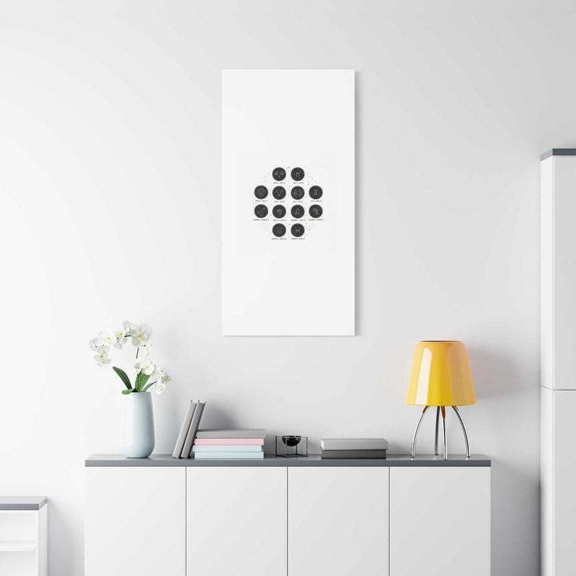 Zodiac Constellation Chart Canvas | Astrology Art Print, Metallic Galaxy