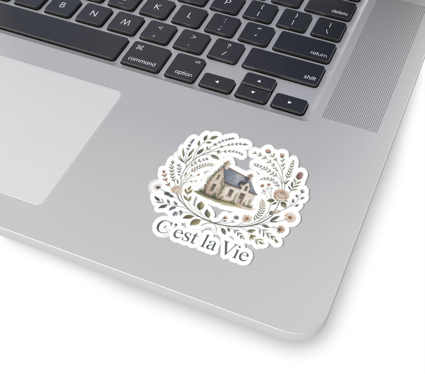 C'est la Vie Floral Kiss-Cut Stickers | Aesthetic Home Decor