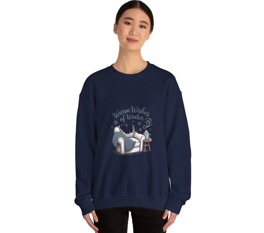 Cozy Winter Sweatshirt with 'Warm Wishes of Winter' Design