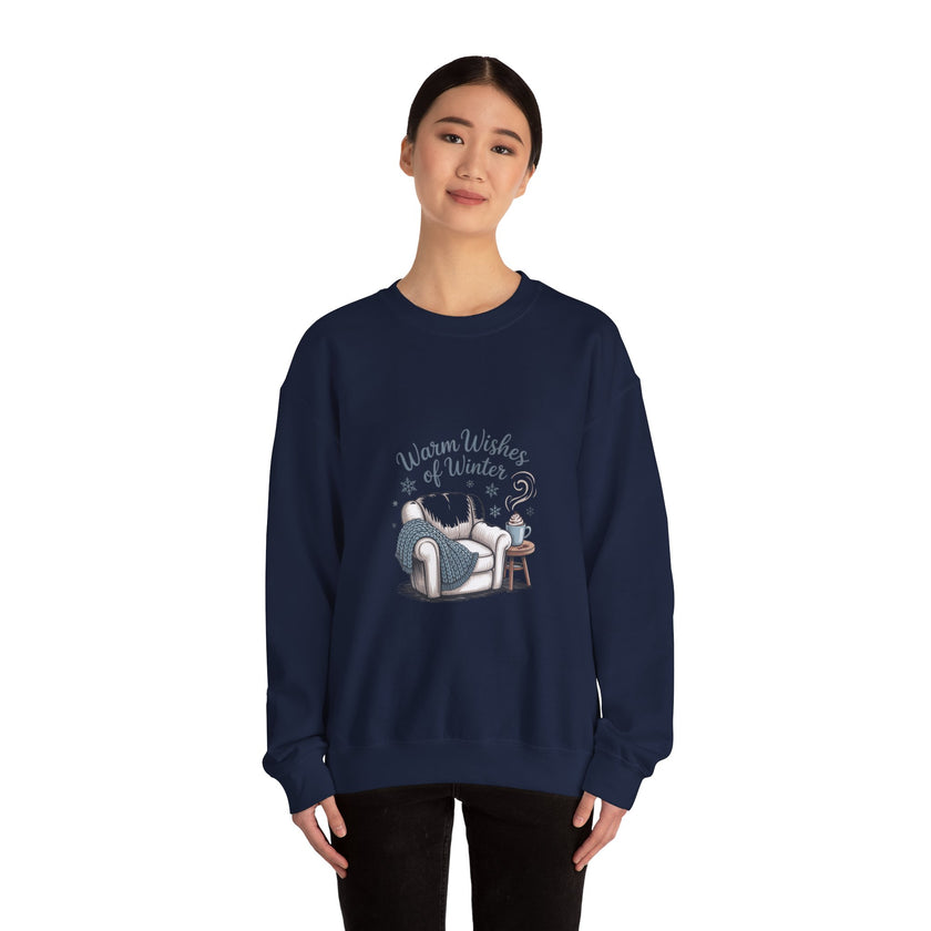 Cozy Winter Sweatshirt with 'Warm Wishes of Winter' Design