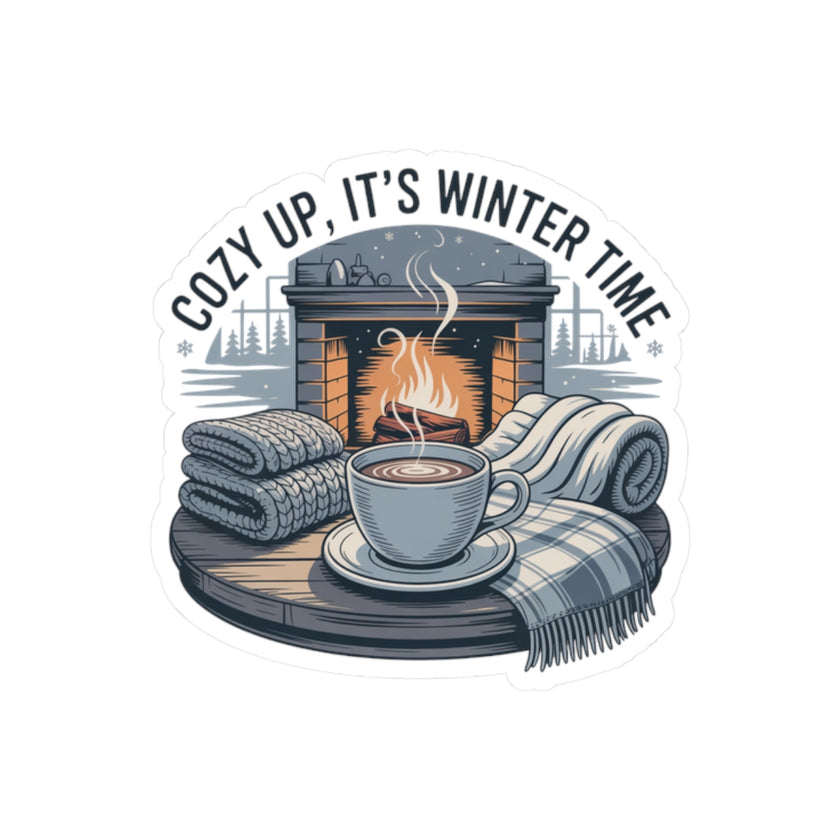 Cozy Winter Time Kiss-Cut Stickers - Perfect for Home Decor & Gifts