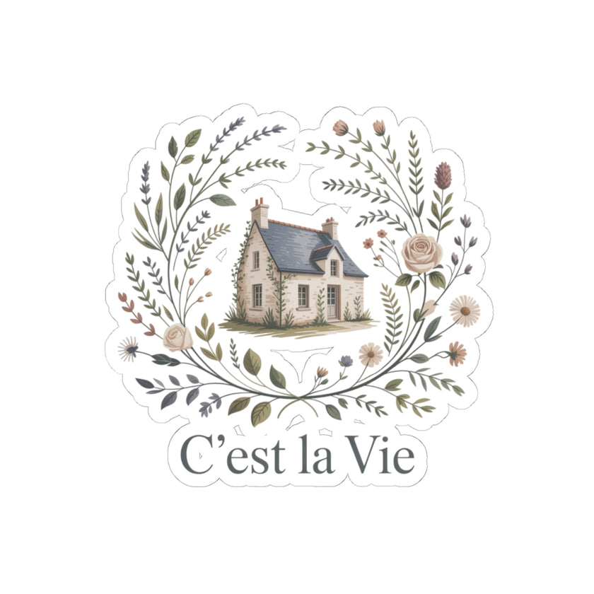 C'est la Vie Floral Kiss-Cut Stickers | Aesthetic Home Decor