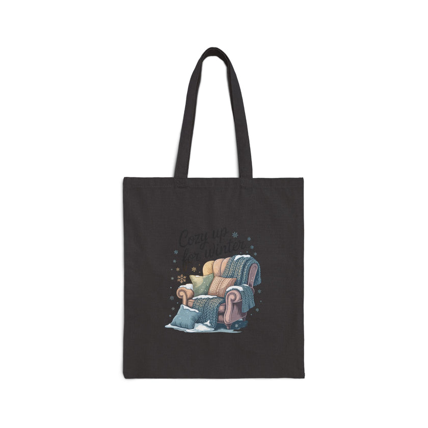 Cozy Up for Winter Tote Bag - Cotton Canvas Shopper