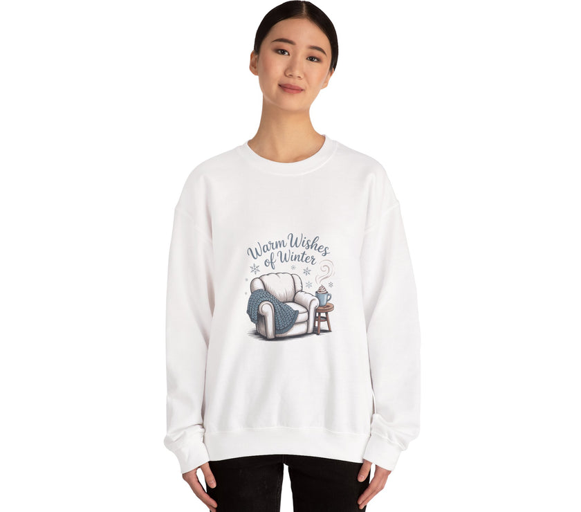 Cozy Winter Sweatshirt with 'Warm Wishes of Winter' Design