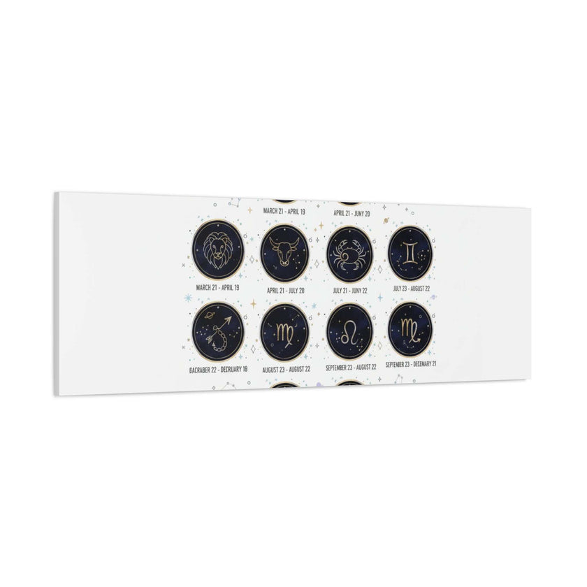 Zodiac Constellation Chart Canvas | Astrology Art Print, Metallic Galaxy