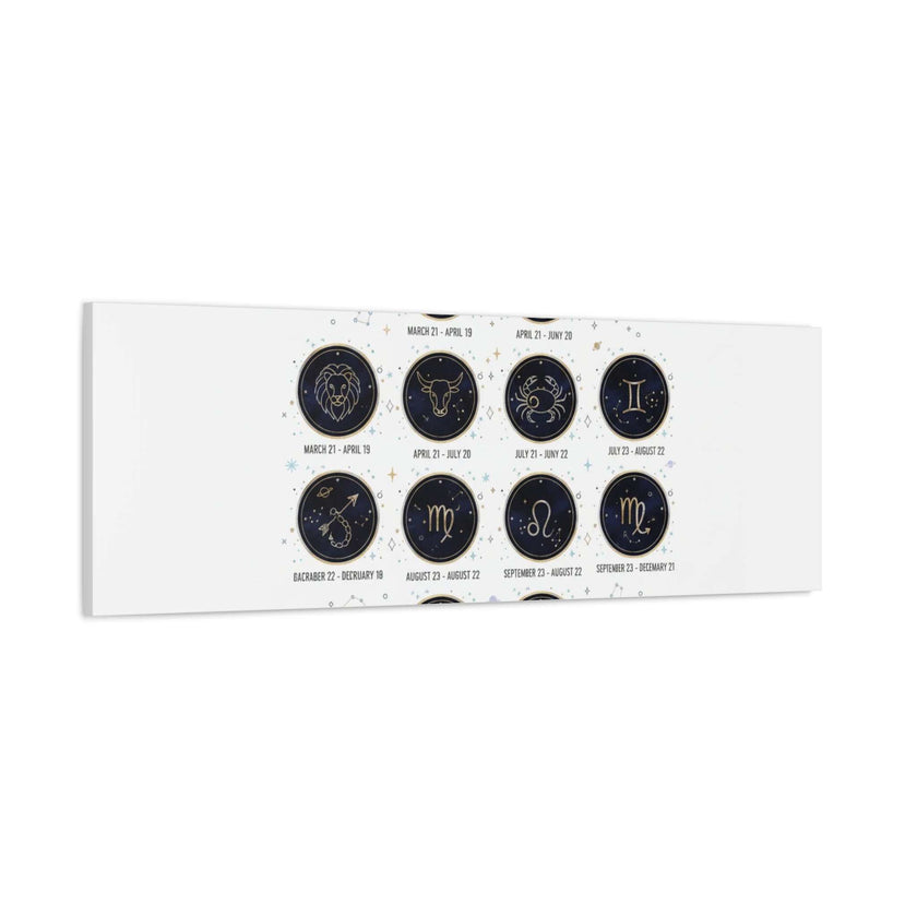 Zodiac Constellation Chart Canvas | Astrology Art Print, Metallic Galaxy