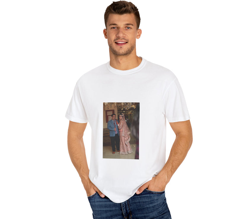 Nostalgic Unisex Garment-Dyed T-Shirt with Vintage Photo Design