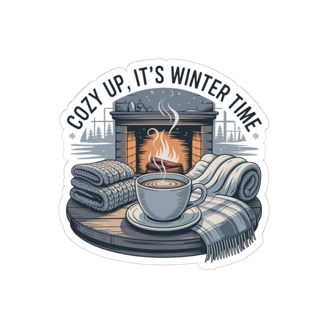 Cozy Winter Time Kiss-Cut Stickers - Perfect for Home Decor & Gifts