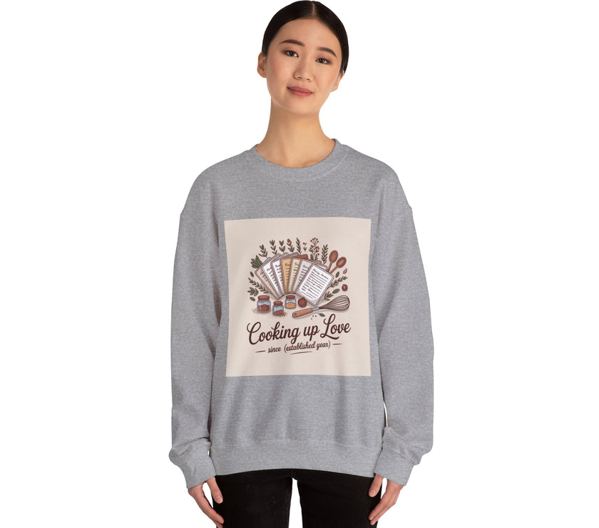Cooking Up Love Sweatshirt | Cozy Unisex Crewneck for Food Lovers