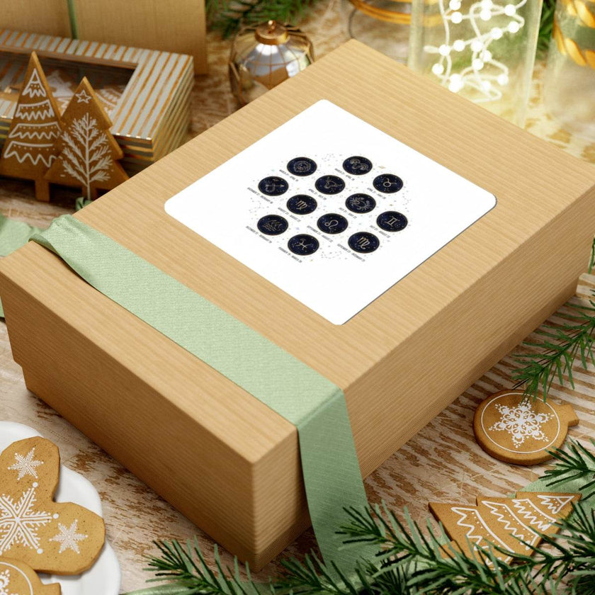 Zodiac Constellation Circle Kiss-Cut Stickers | Astrological, Metallic Accent