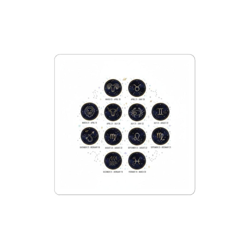Zodiac Constellation Circle Kiss-Cut Stickers | Astrological, Metallic Accent