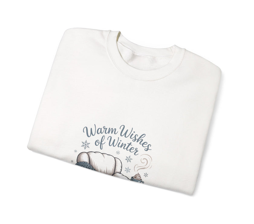 Cozy Winter Sweatshirt with 'Warm Wishes of Winter' Design
