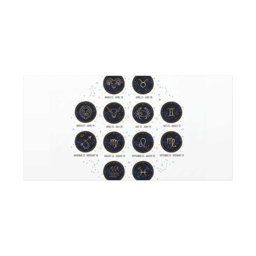 Zodiac Constellation Chart Canvas | Astrology Art Print, Metallic Galaxy