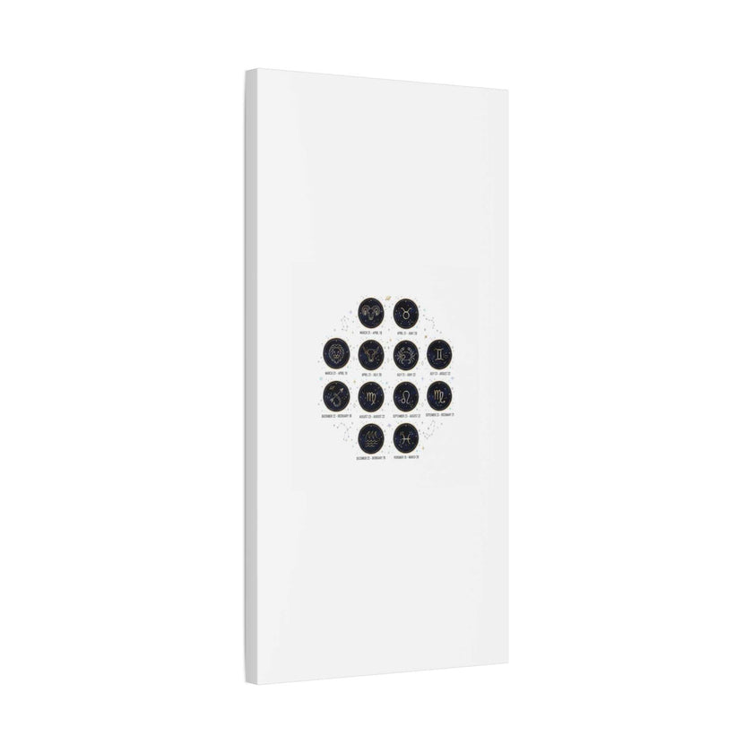 Zodiac Constellation Chart Canvas | Astrology Art Print, Metallic Galaxy