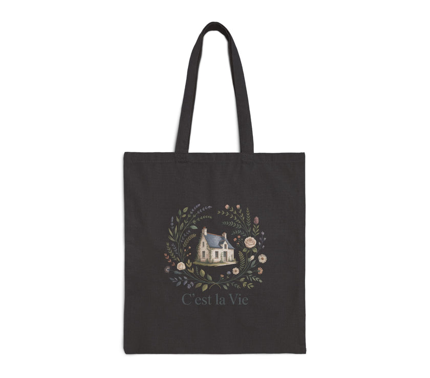 C'est la Vie Cotton Canvas Tote Bag