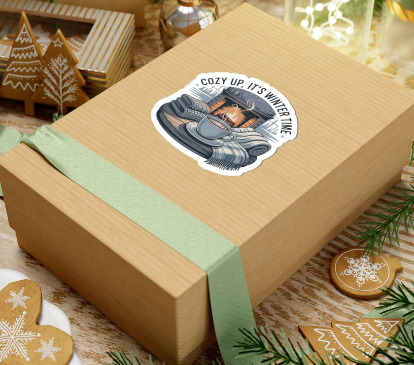 Cozy Winter Time Kiss-Cut Stickers - Perfect for Home Decor & Gifts