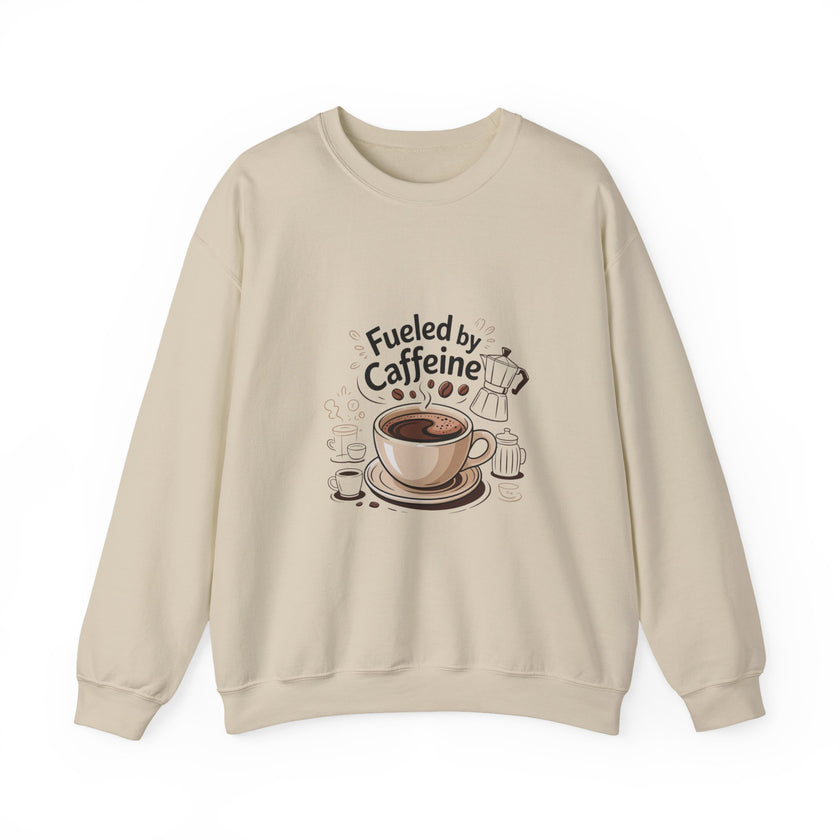 Coffee Lover's Crewneck Sweatshirt - Fueled by Caffeine