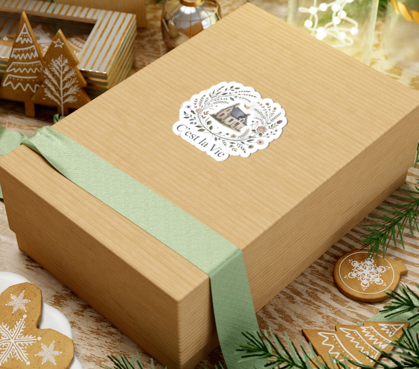 C'est la Vie Floral Kiss-Cut Stickers | Aesthetic Home Decor