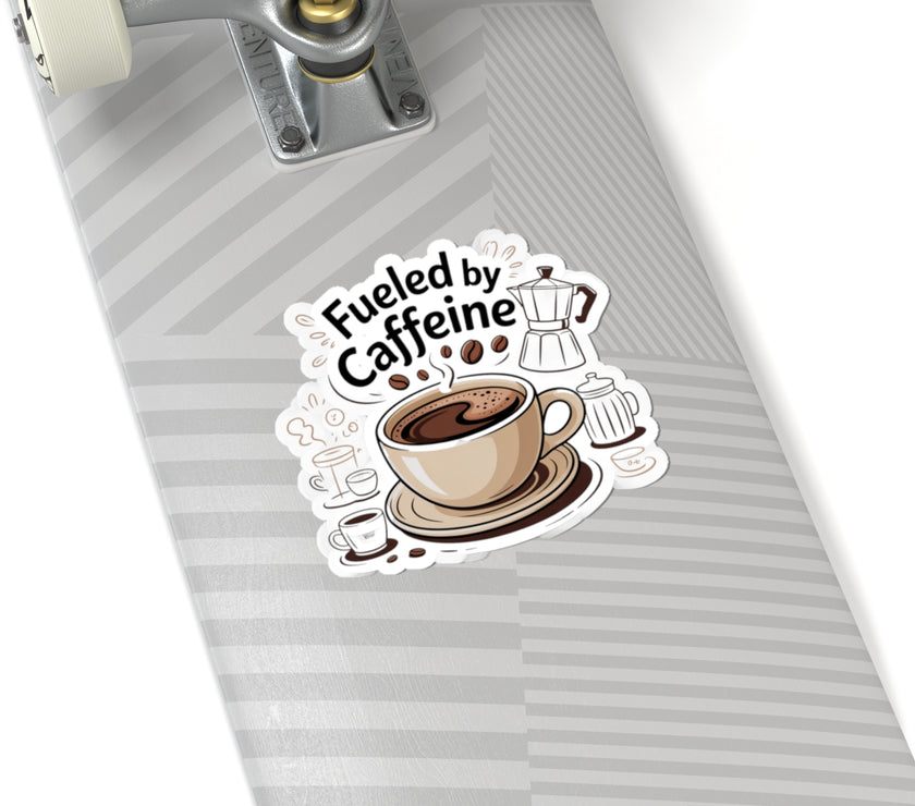 Coffee Lover Kiss-Cut Stickers - Fueled by Caffeine Design