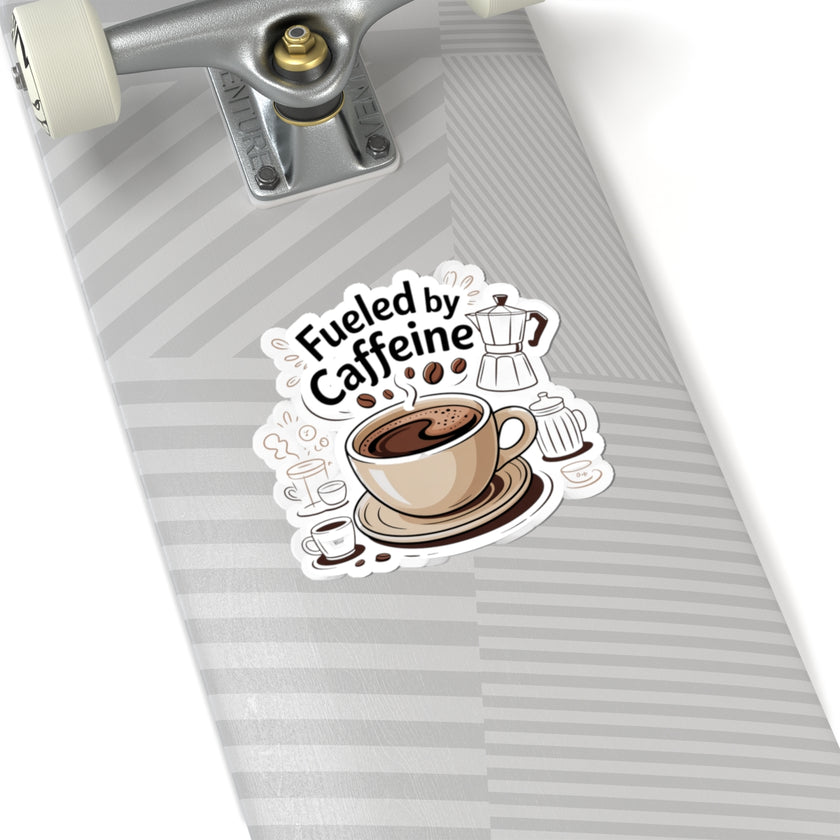 Coffee Lover Kiss-Cut Stickers - Fueled by Caffeine Design
