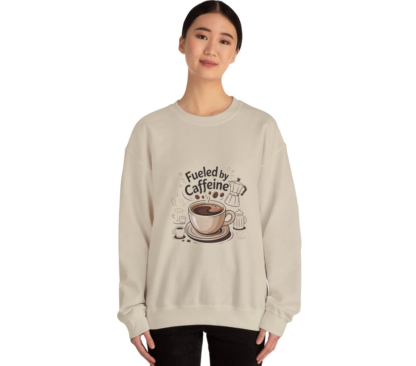 Coffee Lover's Crewneck Sweatshirt - Fueled by Caffeine