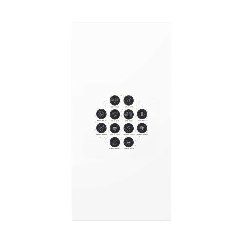 Zodiac Constellation Chart Canvas | Astrology Art Print, Metallic Galaxy