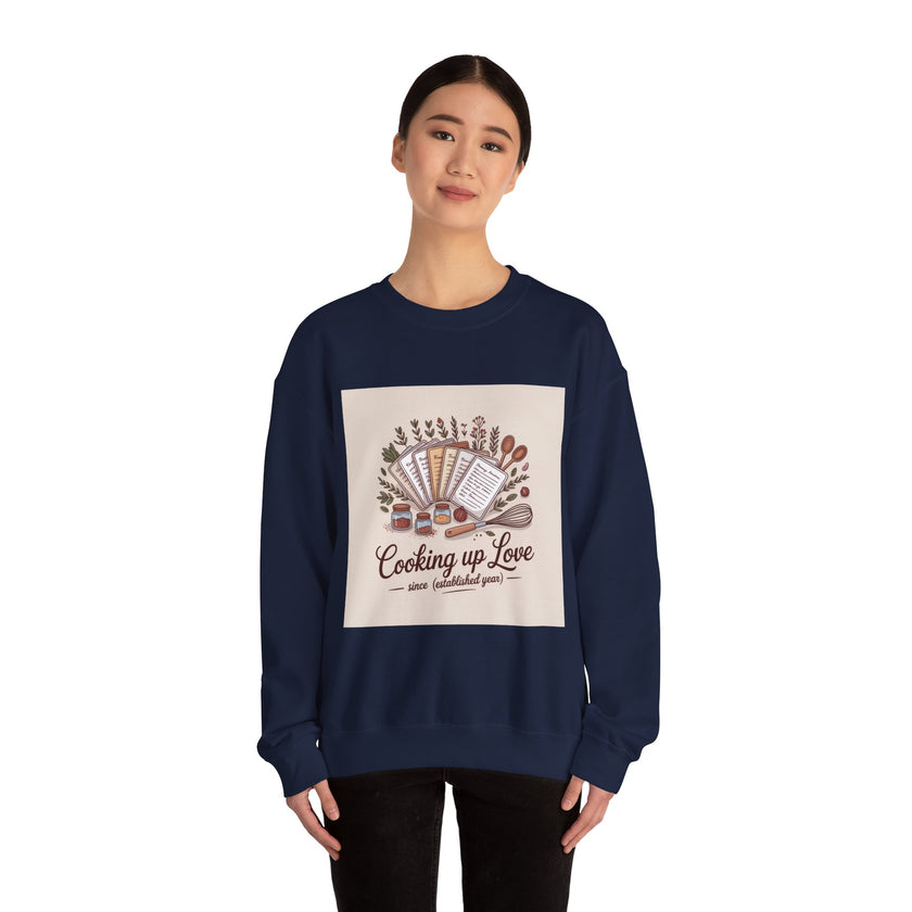 Cooking Up Love Sweatshirt | Cozy Unisex Crewneck for Food Lovers