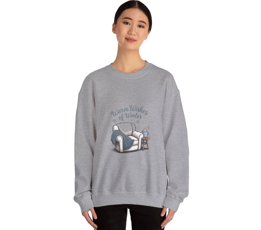 Cozy Winter Sweatshirt with 'Warm Wishes of Winter' Design