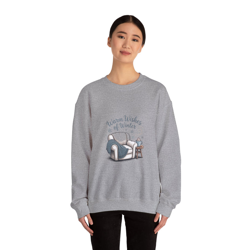 Cozy Winter Sweatshirt with 'Warm Wishes of Winter' Design