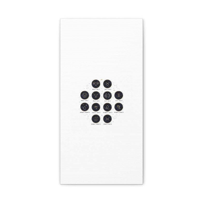 Zodiac Constellation Chart Canvas | Astrology Art Print, Metallic Galaxy