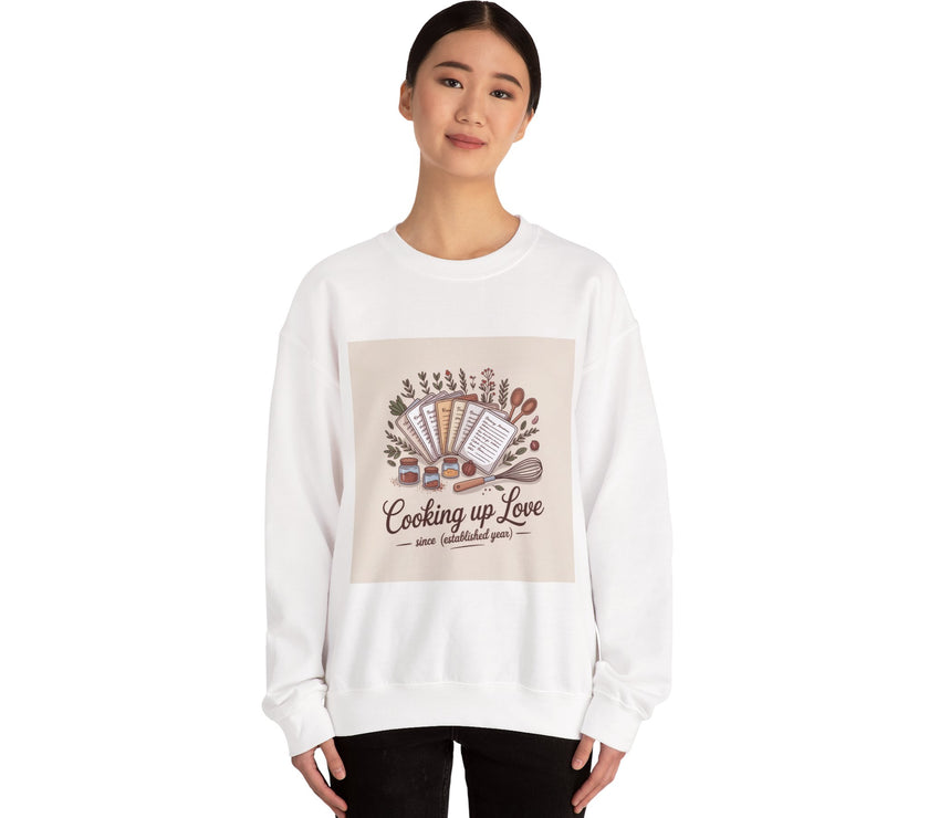 Cooking Up Love Sweatshirt | Cozy Unisex Crewneck for Food Lovers