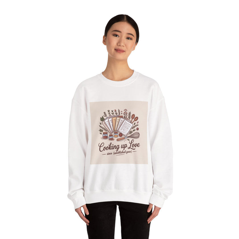 Cooking Up Love Sweatshirt | Cozy Unisex Crewneck for Food Lovers