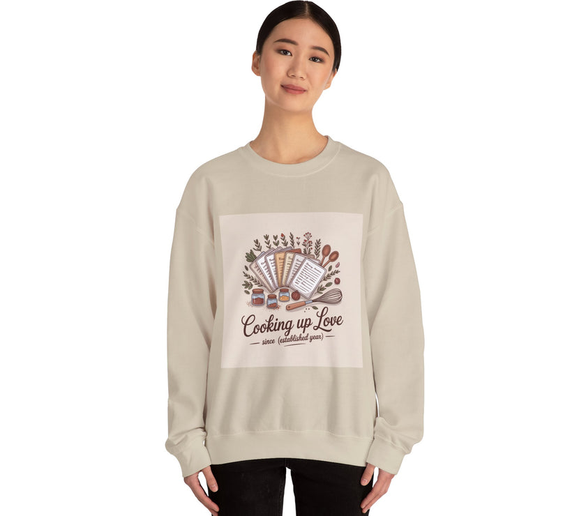 Cooking Up Love Sweatshirt | Cozy Unisex Crewneck for Food Lovers