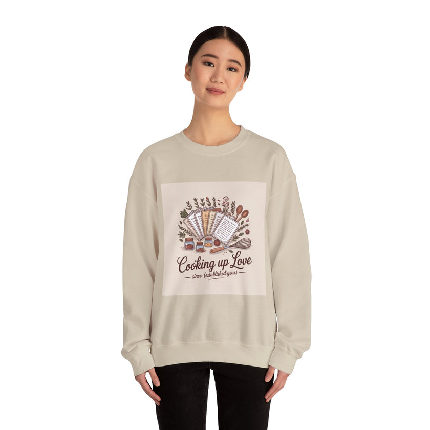 Cooking Up Love Sweatshirt | Cozy Unisex Crewneck for Food Lovers