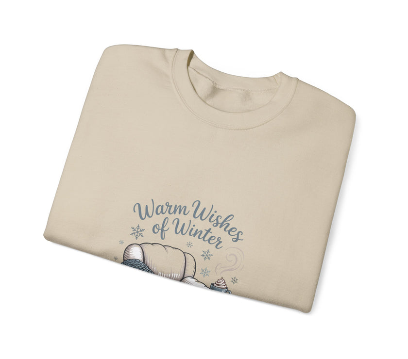 Cozy Winter Sweatshirt with 'Warm Wishes of Winter' Design