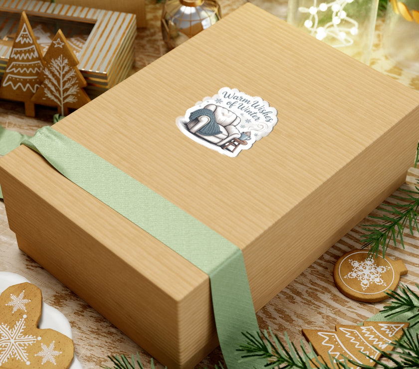 Winter Warmth Kiss-Cut Stickers - Cozy Home Decor for Holiday Spirit