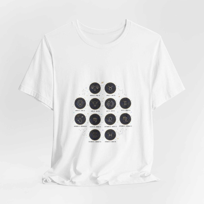 Zodiac Constellation Chart T-Shirt | Astrology Glyphs, Cosmic Map