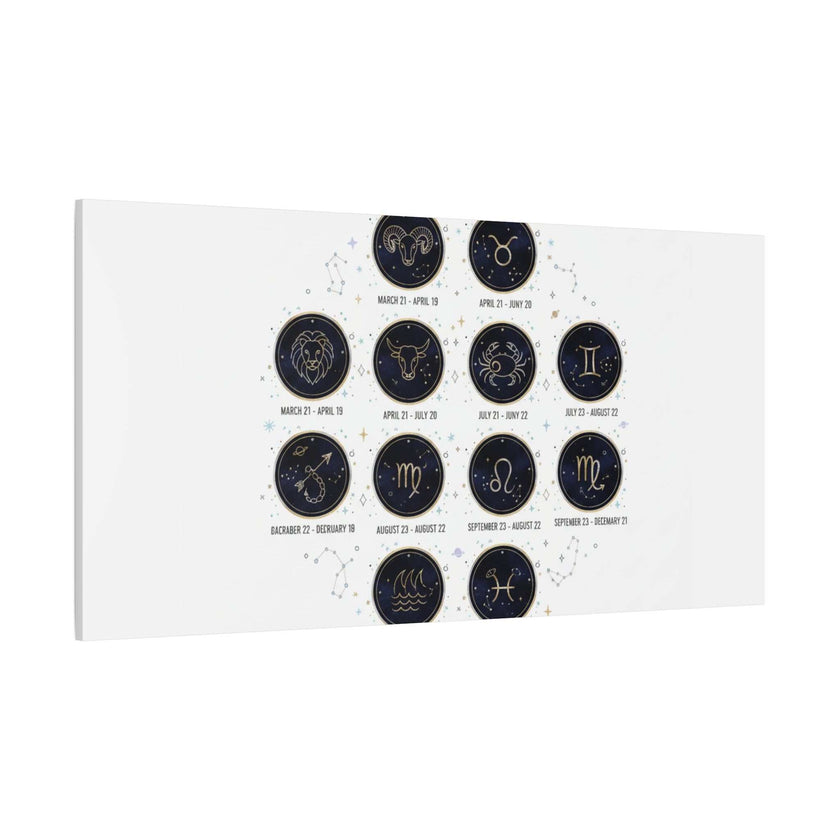 Zodiac Constellation Chart Canvas | Astrology Art Print, Metallic Galaxy