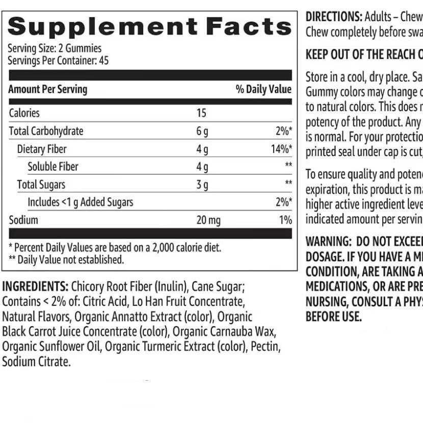 Soft Vegetarian Fiber Gummies