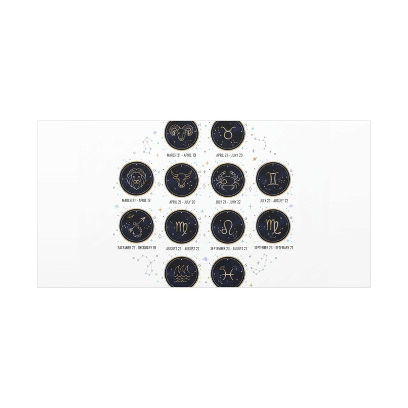 Zodiac Constellation Chart Canvas | Astrology Art Print, Metallic Galaxy