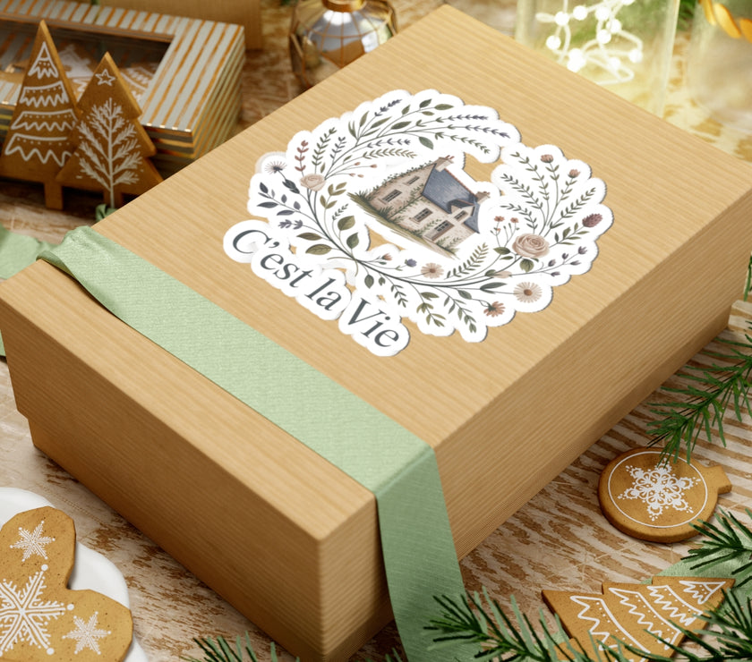 C'est la Vie Floral Kiss-Cut Stickers | Aesthetic Home Decor