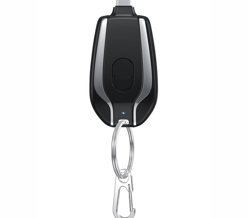 1500mAh Mini Power Emergency Pod Keychain Charger With Type-C Ultra-Compact Mini Battery Pack Fast Charging Backup Power Bank
