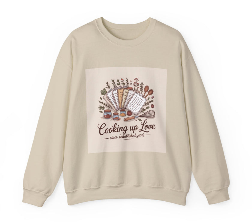 Cooking Up Love Sweatshirt | Cozy Unisex Crewneck for Food Lovers