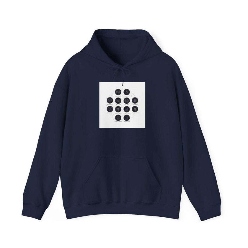 Minimal Constellation Grid Hoodie | Astrological Zodiac, Metallic Dot Galaxy