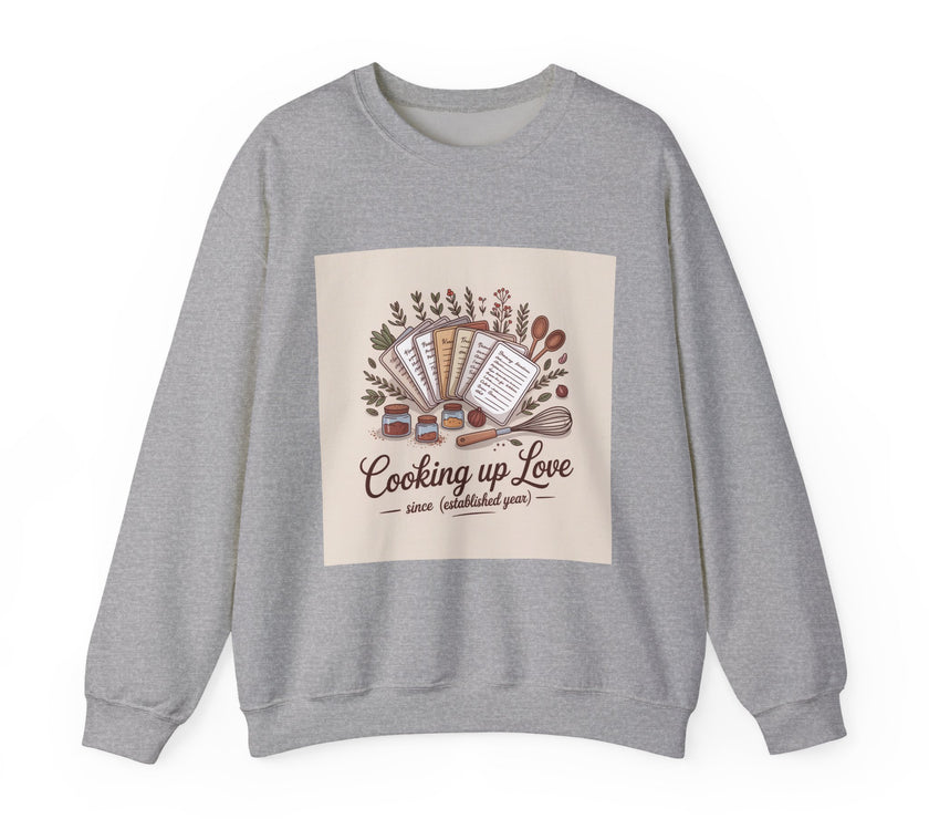 Cooking Up Love Sweatshirt | Cozy Unisex Crewneck for Food Lovers