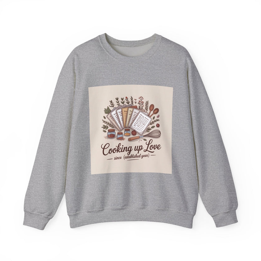 Cooking Up Love Sweatshirt | Cozy Unisex Crewneck for Food Lovers