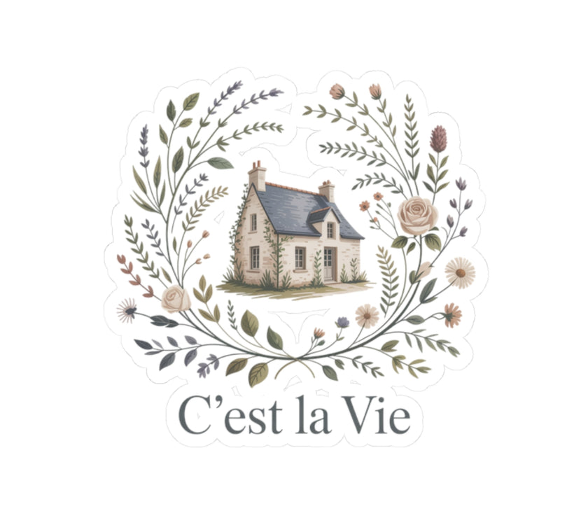 C'est la Vie Floral Kiss-Cut Stickers | Aesthetic Home Decor