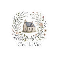 C'est la Vie Floral Kiss-Cut Stickers | Aesthetic Home Decor